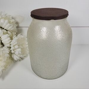 Vintage One Gallon Peppled Indiana Glass Jar w/ Rusty Lid- Primitive Farmhouse
